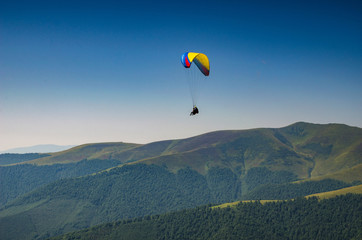 Background landscape with Ukrainian Carpathian Mountains in the Pylypets