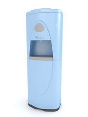 3d render isolated on white background blue cooler.