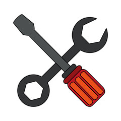 wrench and screwdriver tools icon image vector illustration design 