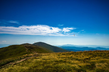Background landscape with Ukrainian Carpathian Mountains in the Pylypets