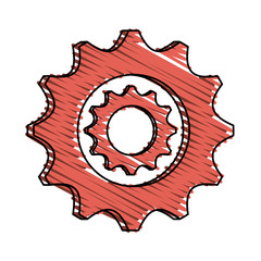 two gears icon image vector illustration design  sketch style