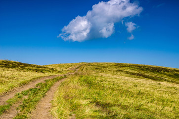 Fototapeta premium Background landscape with Ukrainian Carpathian Mountains in the Pylypets