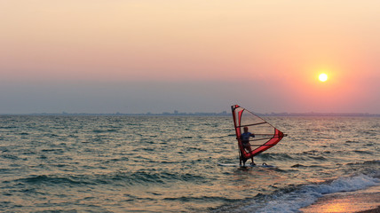 Windsurfer in the sea