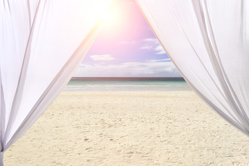 Fototapeta na wymiar Wedding Tent At Beach