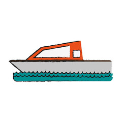boat on water  icon image vector illustration design 