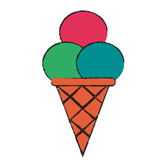 ice cream cone icon image vector illustration design 