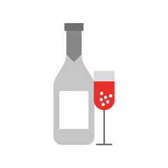 wine bottle and cup vector illustration design