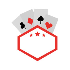 label with poker cards vector illustration design