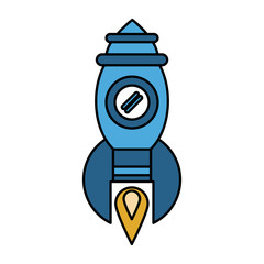 flying rocket icon image vector illustration design 