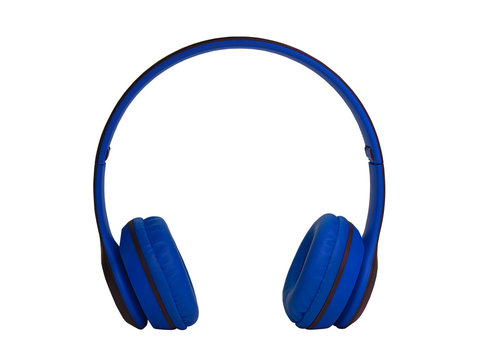Blue Headphones. (clipping path)