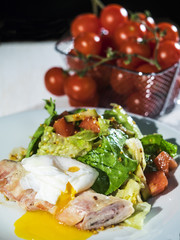 Fresh salad with roll