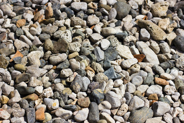 Stones on the beach in Mediterranean sea