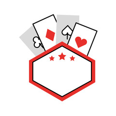 label with poker cards vector illustration design