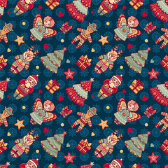 Seamless pattern. Christmas style. 