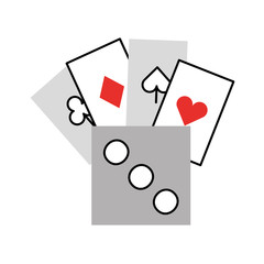 poker card with dice vector illustration design
