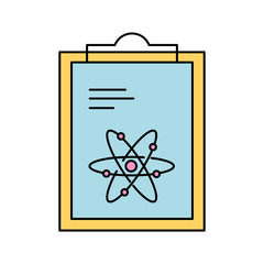 paper clipboard with atom vector illustration design