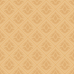 Vector seamless gold floral pattern in vintage style