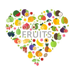 Vector Mix Fruits Banner with Place for Text