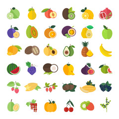Fototapeta na wymiar Set Vector Illustration of Fruits