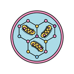 Study of bacteria icon vector illustration design