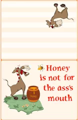 Gardinen Babyzimmer Illustration of a  Cute Donkey. Postcard. Proverb   © liusa