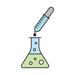 laboratory tube test with droplet vector illustration design
