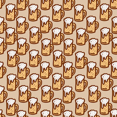 seamless pattern on a beer theme