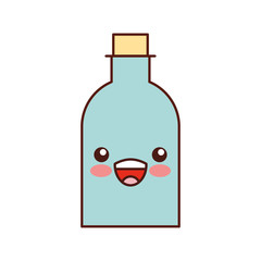 bottle glass kawaii character vector illustration design