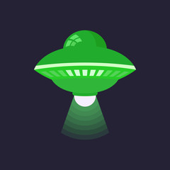 Green UFO Icon on Dark Background