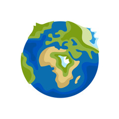 Earth Icon on White Background