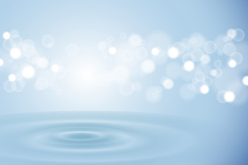 Water wave transparent surface with bubbles and bokeh