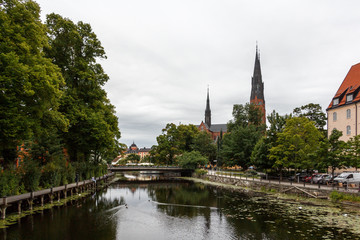 Fototapeta na wymiar Uppsala's main landmark - The Cathedral (Uppsala domkyrka)