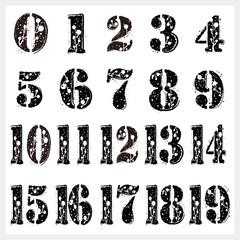 Naklejka premium ザラザラ文字・数字