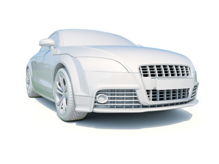 3d Car White Blank Template