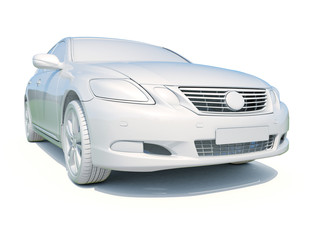 3d Car White Blank Template