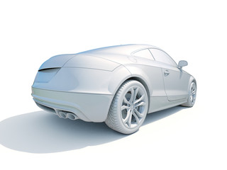 3d Car White Blank Template