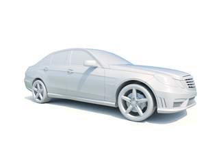 3d Car White Blank Template