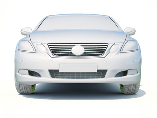 Naklejka premium 3d samochód biały pusty szablon