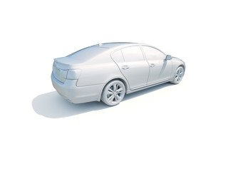 3d Car White Blank Template
