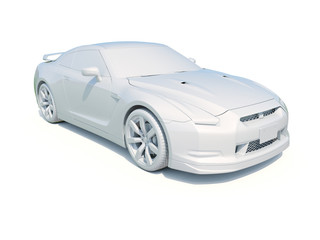 3d Car White Blank Template