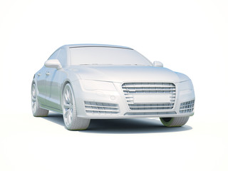 3d Car White Blank Template