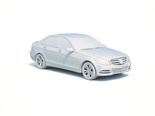 3d Car White Blank Template