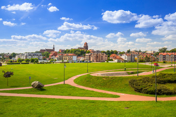 Obraz premium Old town of Tczew at Vistula river, Poland