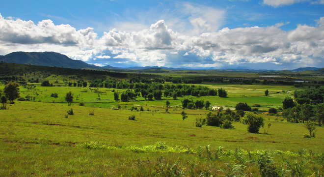 Overlooking the landscape of the Xiangkhoang Plateau in northern/central Laos.