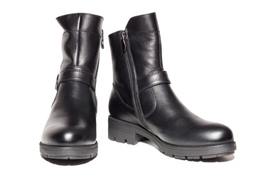 Female autumn leather boots