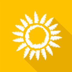 sun solar icon design on orahge background, vector illustration, eps 10