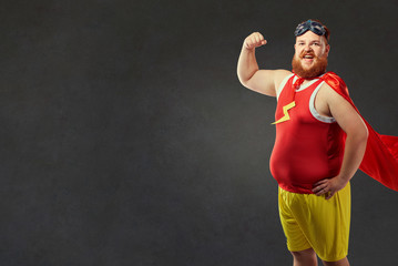 A funny man in a superhero costume © Studio Romantic