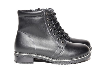 Female winter leather shoes