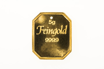 9999 er Feingold mit 5 Gramm Gewicht