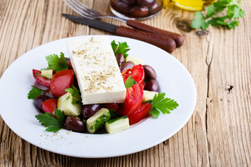 Fototapeta na wymiar Authentic Greek salad